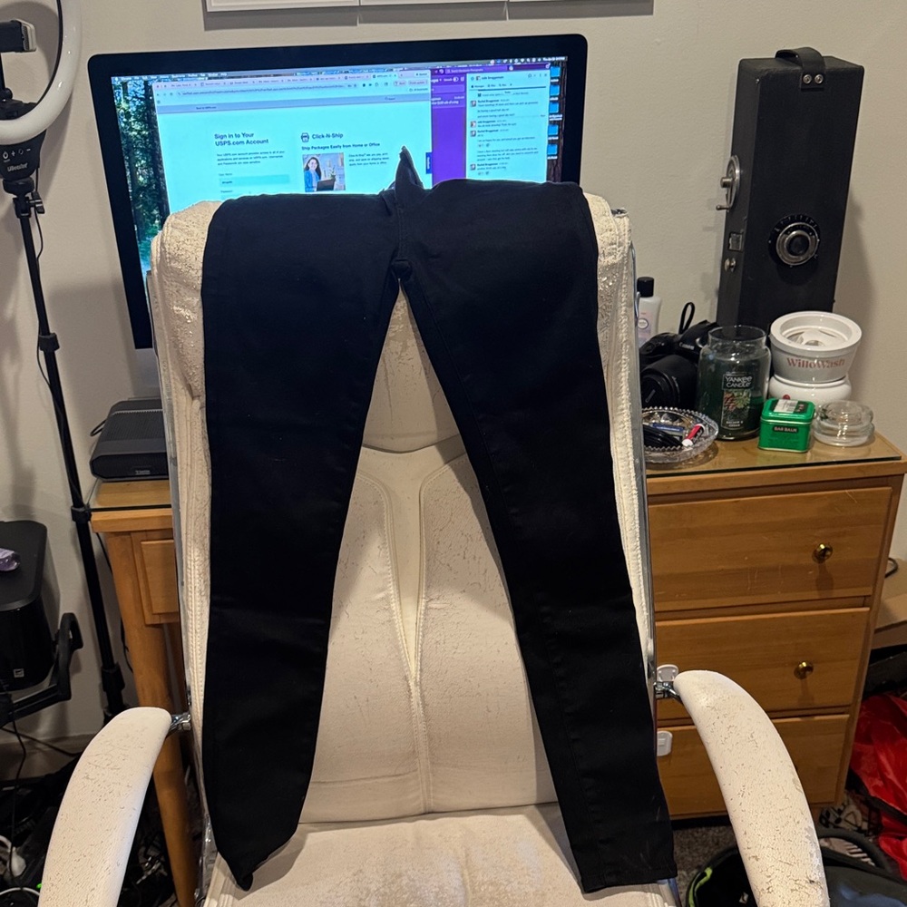 Black Skinny Jeans Abercrombie NWT size 24 high rise super skinny Simone